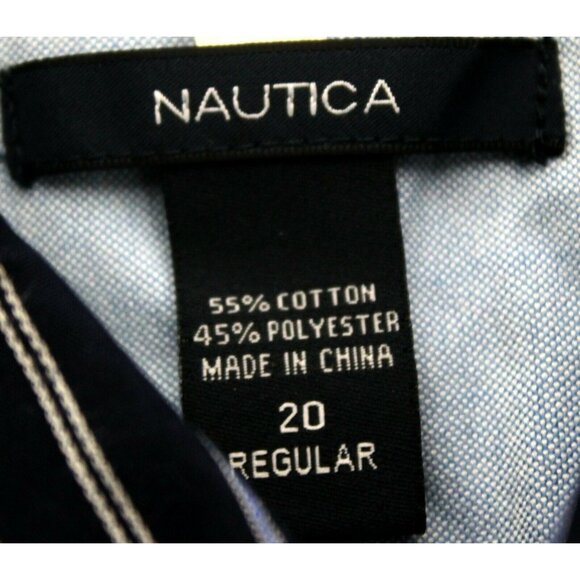 Nautica Button Down Blue Striped Shirt Collared Teen Big Boys 20 Reg Long Sleeve - Picture 9 of 11